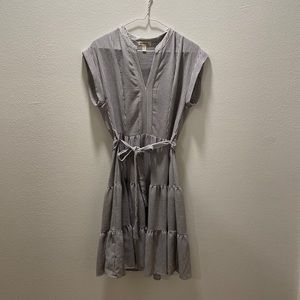 Striped knee length or midi dress